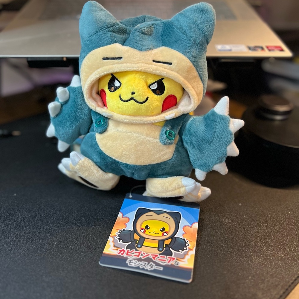 Pokemon Pikachu in Blue Snorlax Costume Plush
